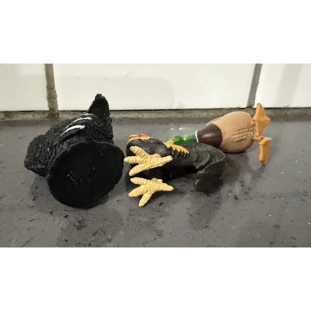Vintage Plastic‎ Figures Lot Of 3 Turkey Duck Rooster Figurines